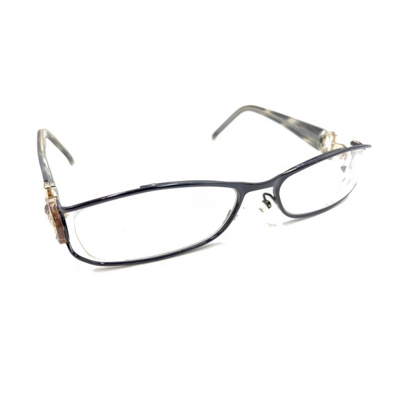 Gucci Black Brown Gold Gray Eyeglasses Frames 52-16 130 Italy Designer Women - Picture 1 of 12